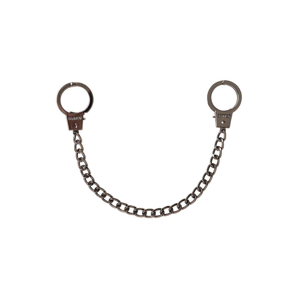 Banned - Chained Mini Handcuffs Charm Sleutel/broekketting - Grijs